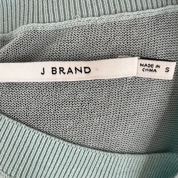 J BRAND Green Cotton Blend Crewneck Long Sleeve Pullover Lightweight Knit Top S - Picture 6 of 8